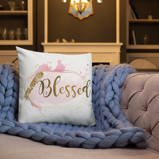 Blessed powerful word Premium Throw Pillow