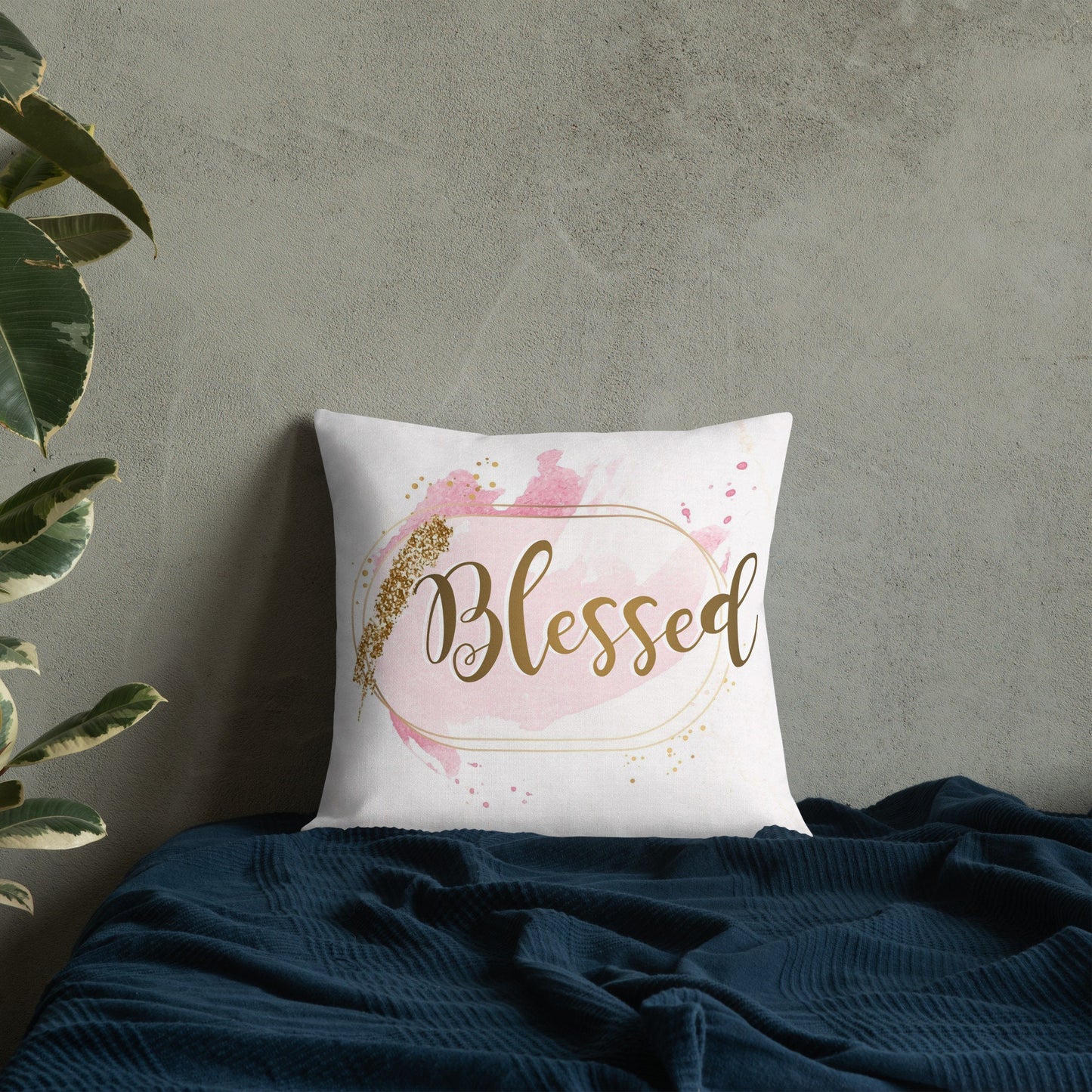 Blessed powerful word Premium Throw Pillow