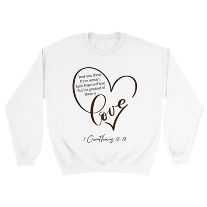 LOVE Crewneck Sweatshirt, White and Grey