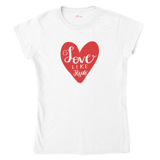 Love Like Jesus Heart Shaped on Womens Crewneck T-shirt