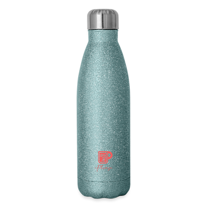 He Refreshes My Soul - Insulated Water Bottle - turquoise glitter