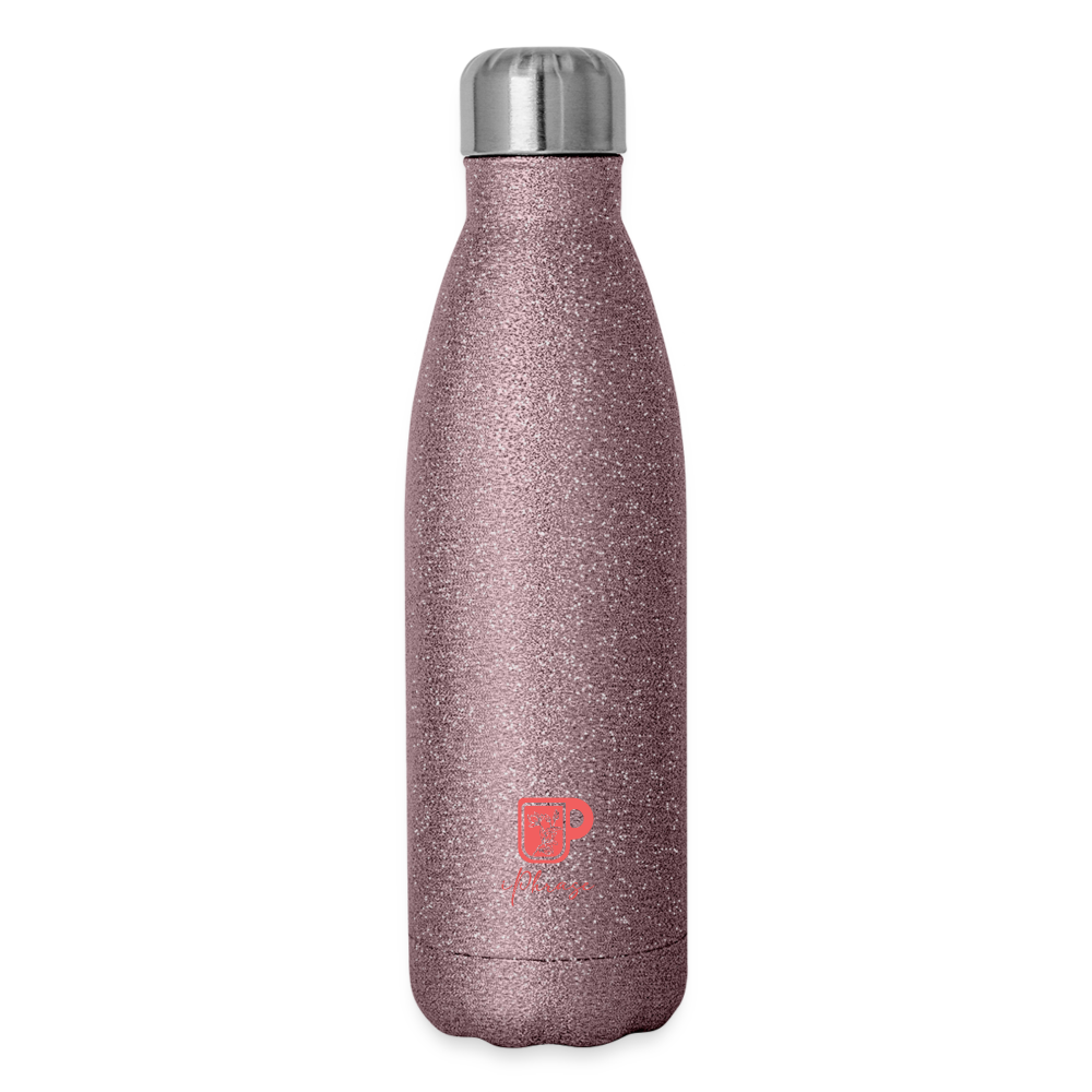 He Refreshes My Soul - Insulated Water Bottle - pink glitter