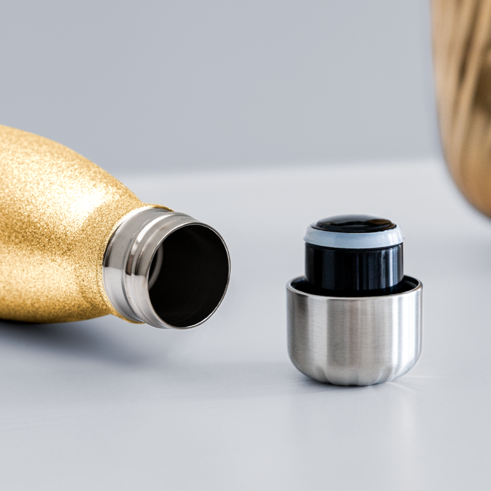 He Refreshes My Soul - Insulated Water Bottle - gold glitter