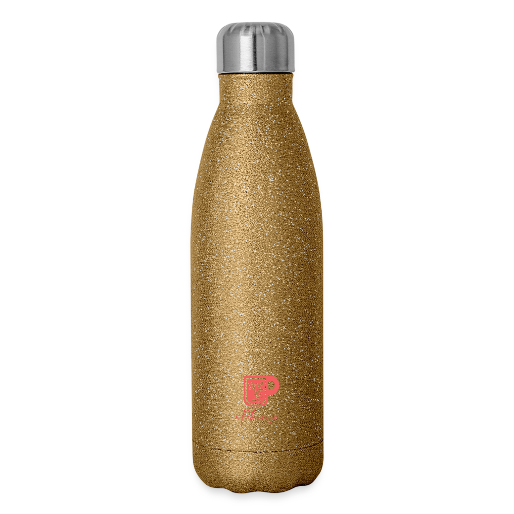 He Refreshes My Soul - Insulated Water Bottle - gold glitter