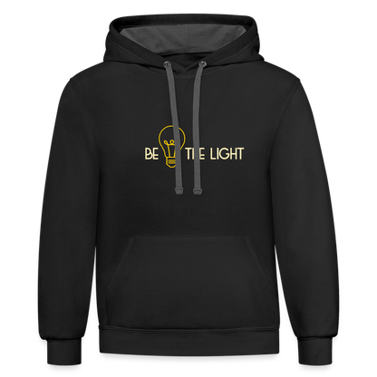 Be The Light - Matthew Bible Verse - Contrast Hoodie - black/asphalt