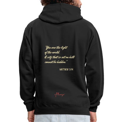 Be The Light - Matthew Bible Verse - Contrast Hoodie - black/asphalt