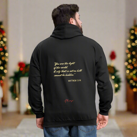 Be The Light - Matthew Bible Verse - Contrast Hoodie - black/asphalt