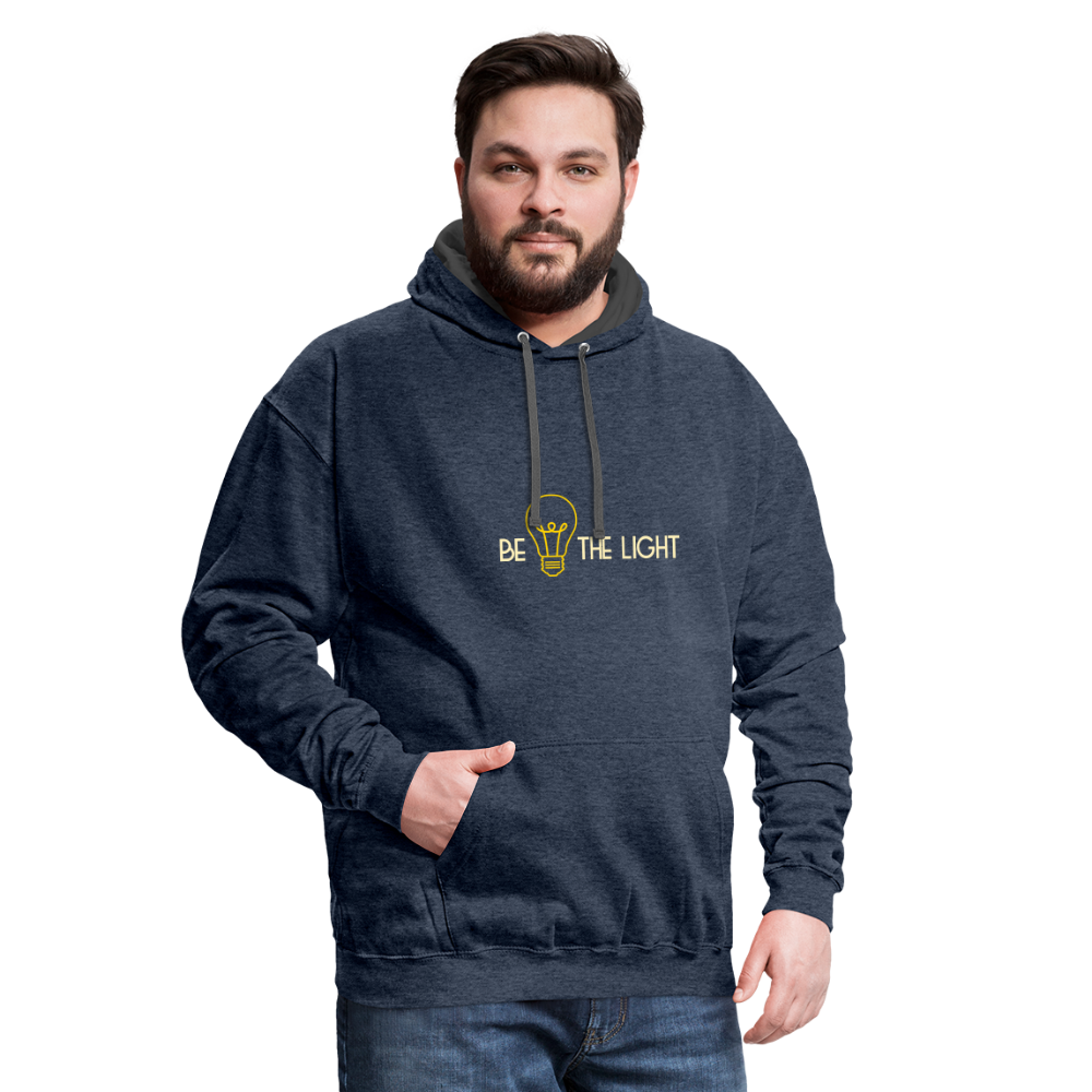 Be The Light - Matthew Bible Verse - Contrast Hoodie - indigo heather/asphalt