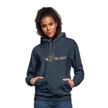 Be The Light - Matthew Bible Verse - Contrast Hoodie - indigo heather/asphalt
