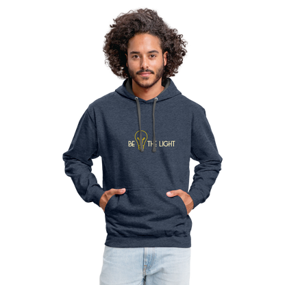 Be The Light - Matthew Bible Verse - Contrast Hoodie - indigo heather/asphalt