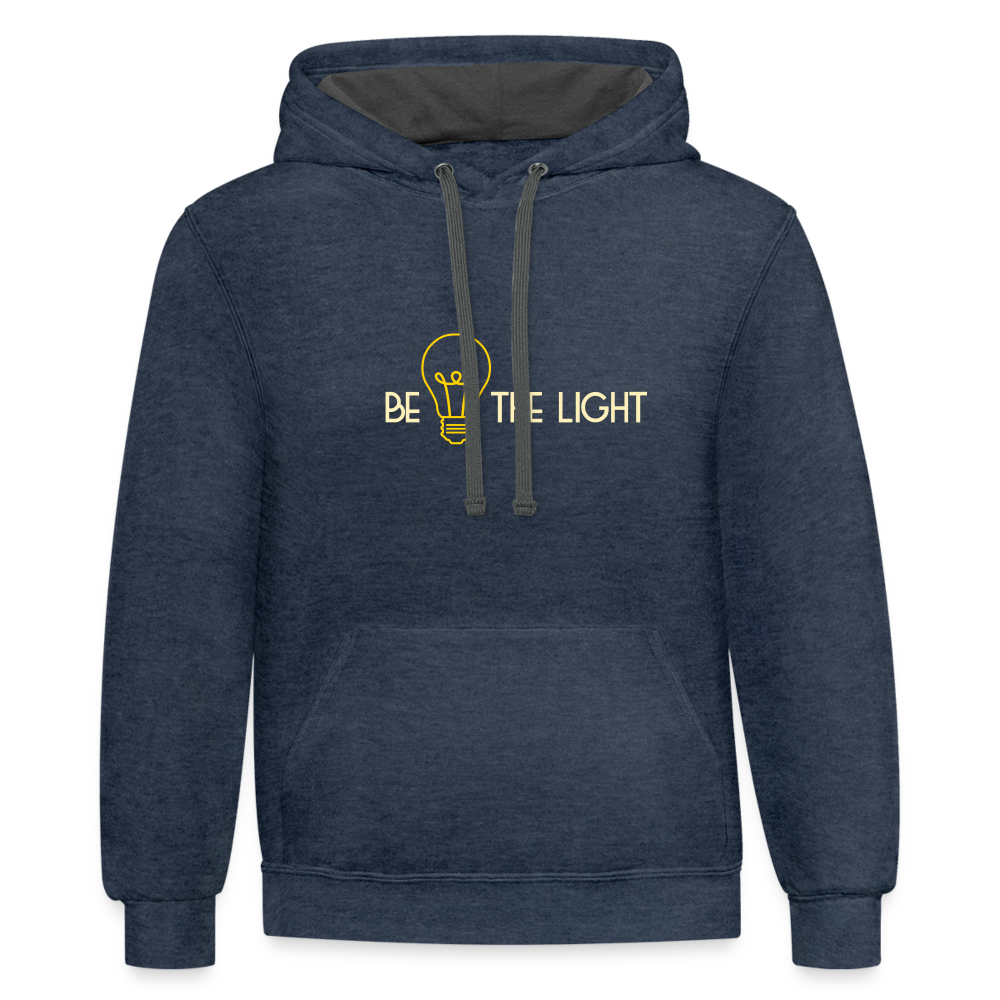 Be The Light - Matthew Bible Verse - Contrast Hoodie - indigo heather/asphalt