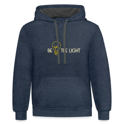Be The Light - Matthew Bible Verse - Contrast Hoodie - indigo heather/asphalt