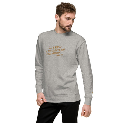 Embroidery Psalm 23 The Lord Is My Shepherd and the Cross Premium Sweatshirt