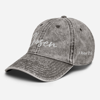 Chosen Powerful Word Bible Verse Vintage Cotton Twill Cap