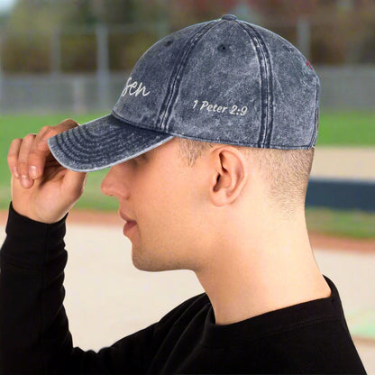 Chosen Powerful Word Bible Verse Vintage Cotton Twill Cap for Men and Women